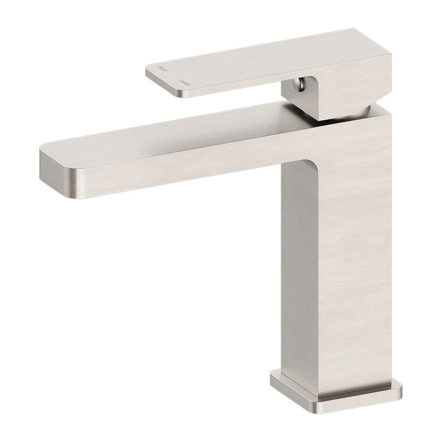 Nero Celia Straight Basin Mixer Brushed Nickel Tapware Nero