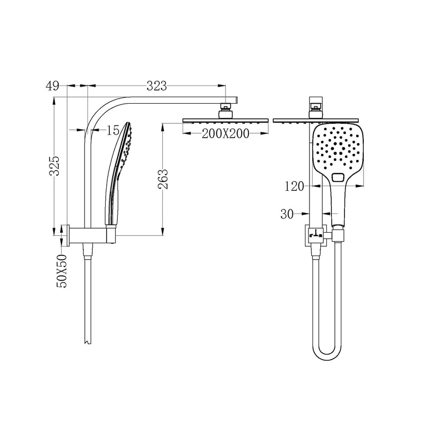 Nero Celia 2 In 1 Shower Chrome Shower Nero