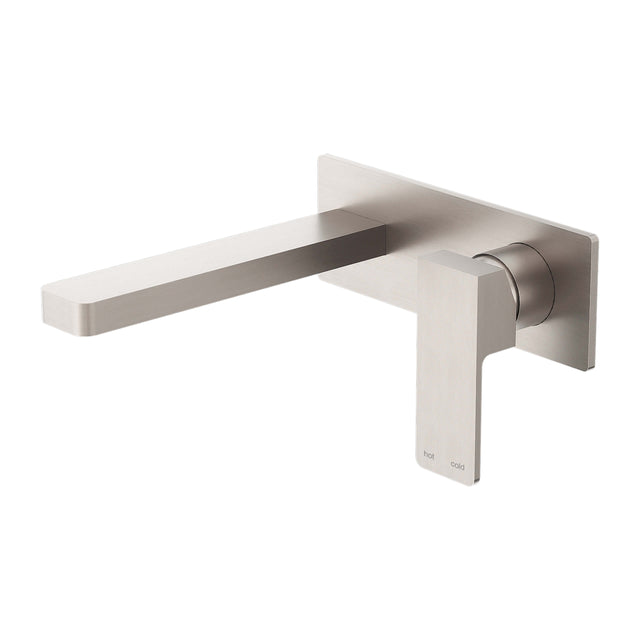 Nero Celia Wall Basin Mixer Brushed Nickel Tapware Nero