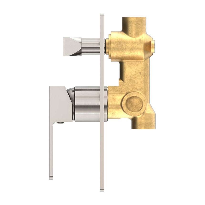 Nero Celia Shower Mixer With Divertor Brushed Nickel Shower Nero