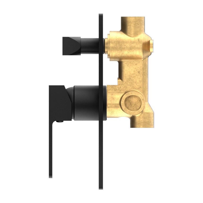 Nero Celia Shower Mixer With Divertor Matte Black Shower Nero