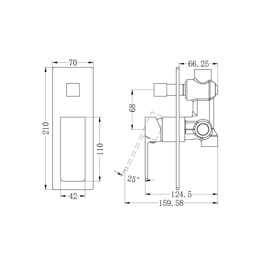 Nero Celia Shower Mixer With Divertor Matte Black Shower Nero