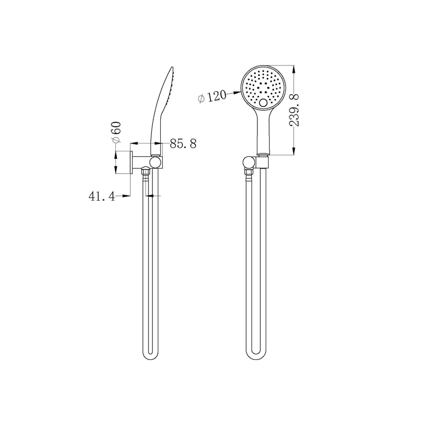Nero Rain Shower Bracket 3 Function Chrome NR305CH Shower Nero