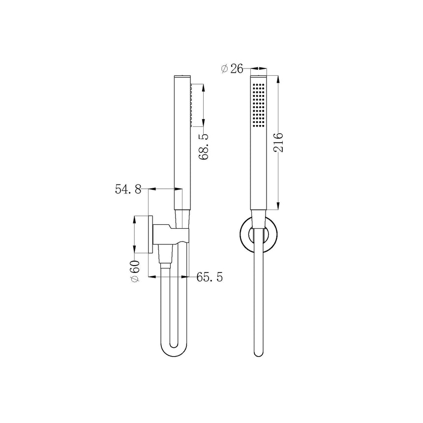 Nero Round Shower Bracket Gun Metal Shower Nero