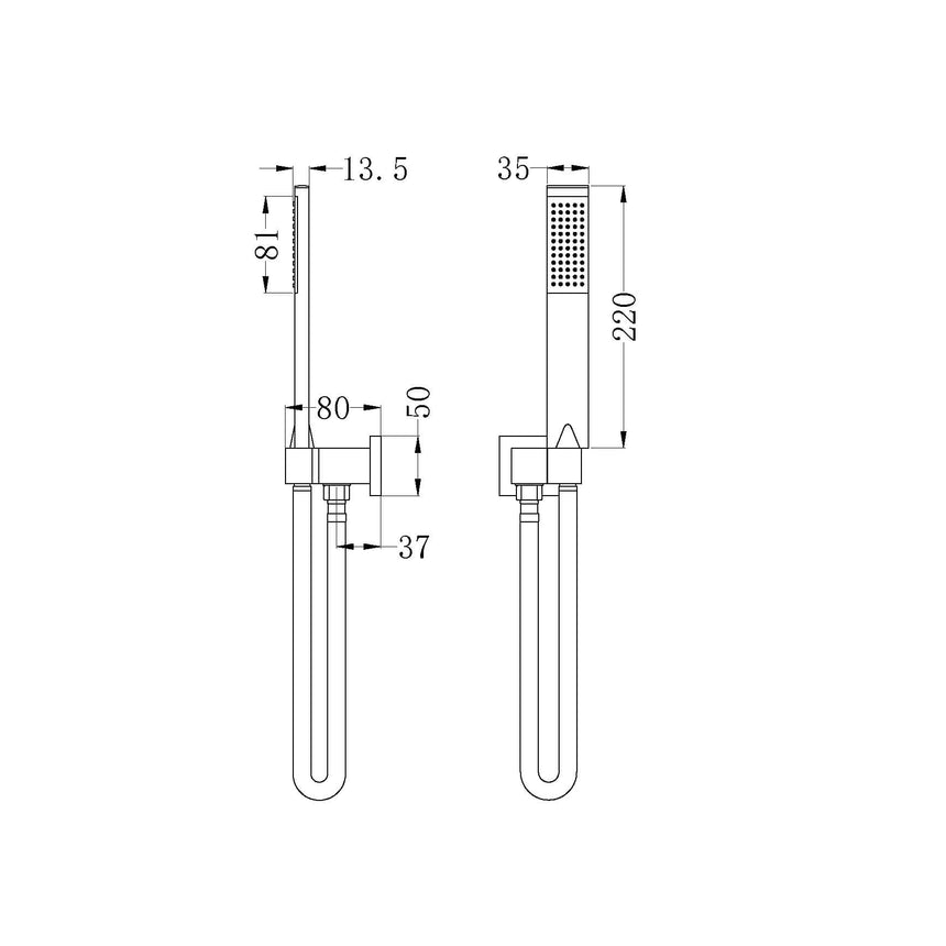 Nero Square Shower Bracket Matte Black Shower Nero