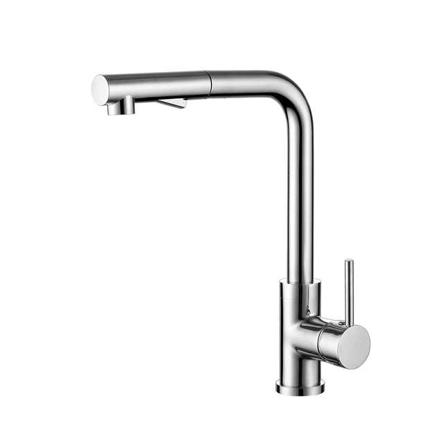 Nero Pull Out Sink Mixer With Vegie Spray Function Chrome Tapware Nero
