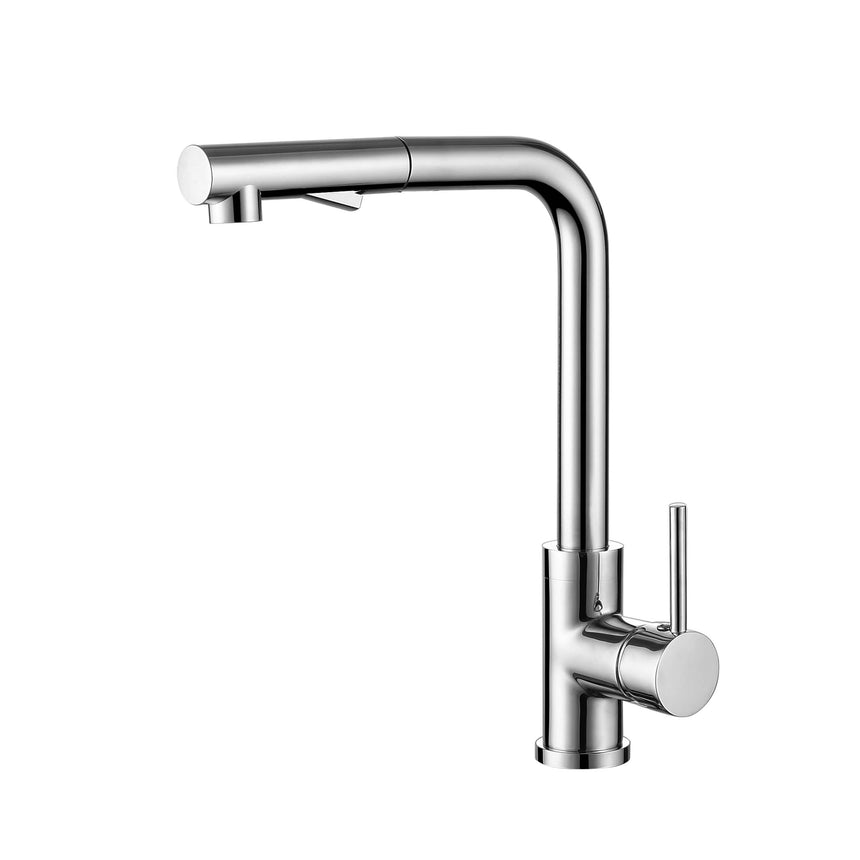 Nero Pull Out Sink Mixer With Vegie Spray Function Chrome Tapware Nero