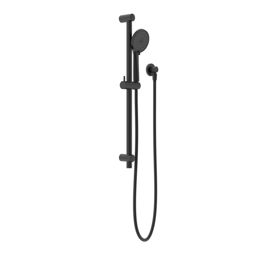 Nero Round Metal Project Rail Shower Matte Black Shower Nero