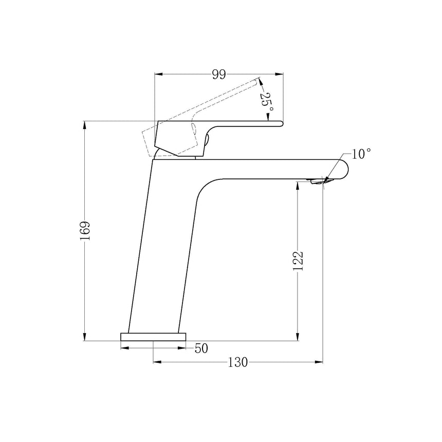 Nero Bianca Basin Mixer Brushed Nickel Tapware Nero