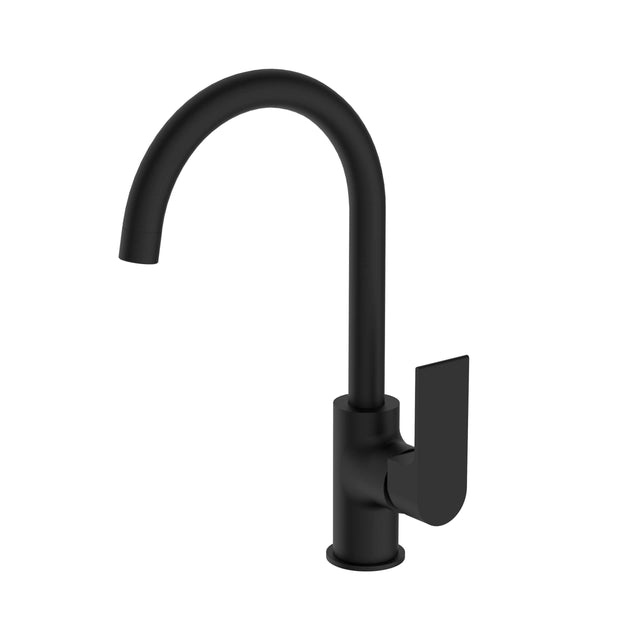 Nero Bianca Kitchen Mixer Round Matte Black Tapware Nero