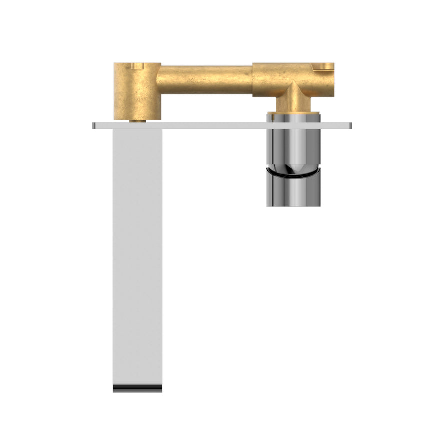 Nero Bianca Wall Basin/Bath Mixer 187mm Chrome Tapware Nero