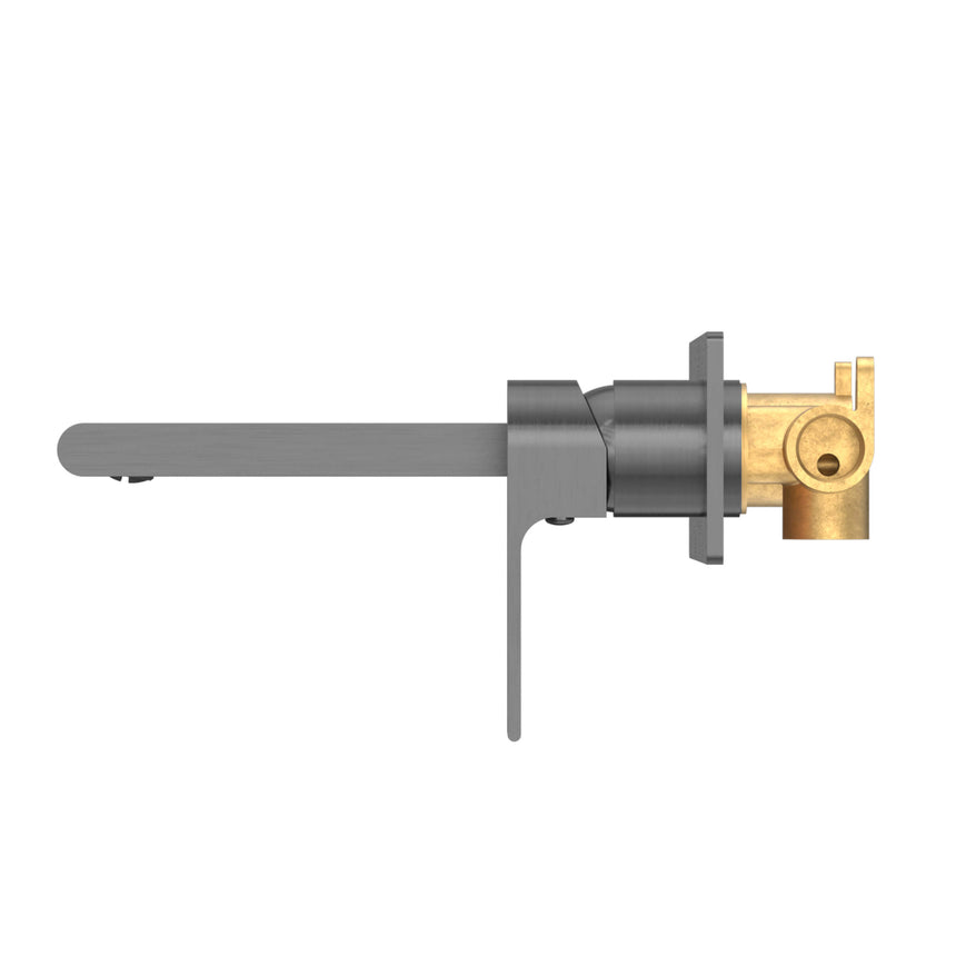 Nero Bianca Wall Basin/Bath Mixer 187mm Gun Metal Tapware Nero