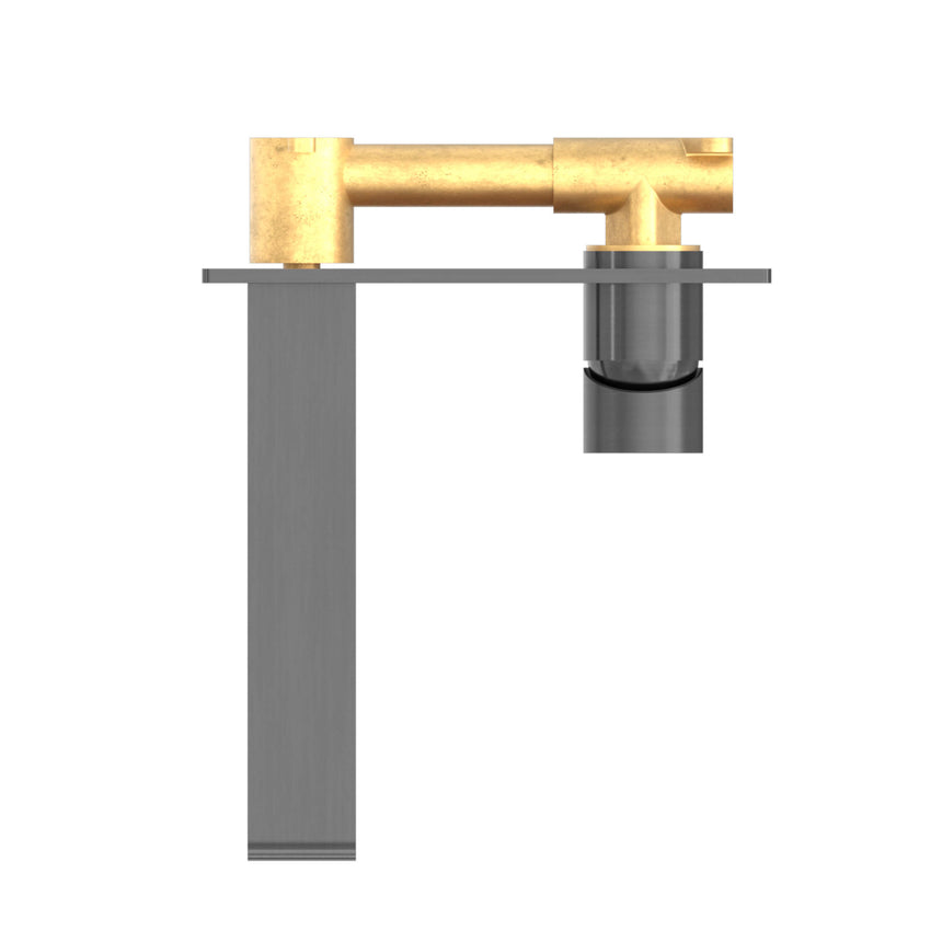 Nero Bianca Wall Basin/Bath Mixer 187mm Gun Metal Tapware Nero