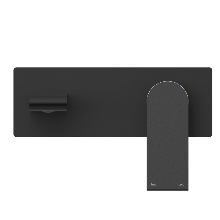 Nero Bianca Wall Basin/Bath Mixer 187mm Matte Black Tapware Nero