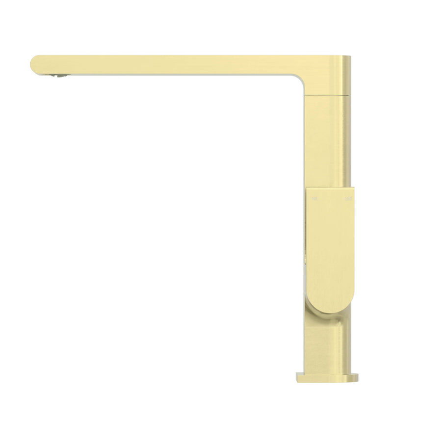 Nero Bianca Kitchen Mixer Straight Brushed Yellow Gold Tapware Nero
