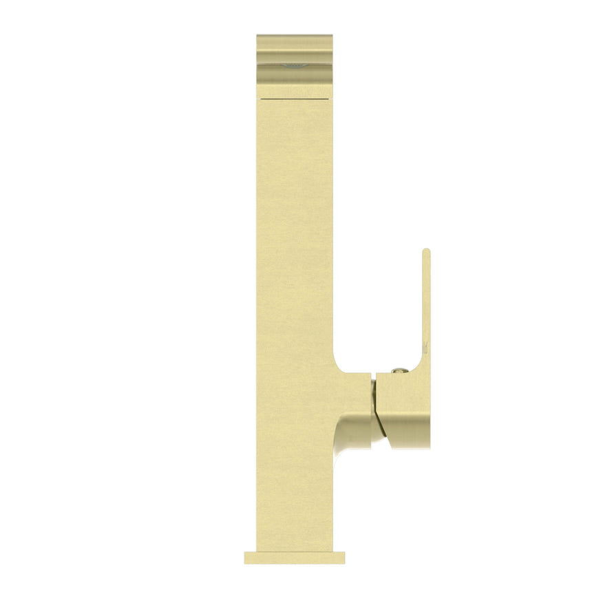 Nero Bianca Kitchen Mixer Straight Brushed Yellow Gold Tapware Nero