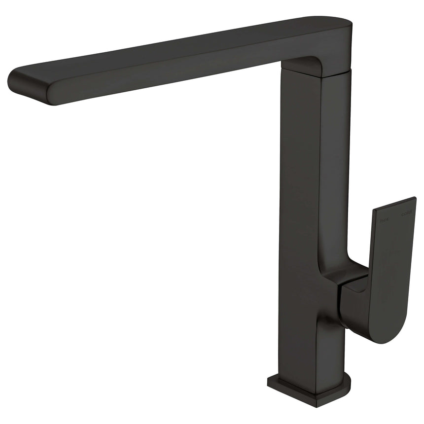 Nero Bianca Kitchen Mixer Straight Matte Black Tapware Nero