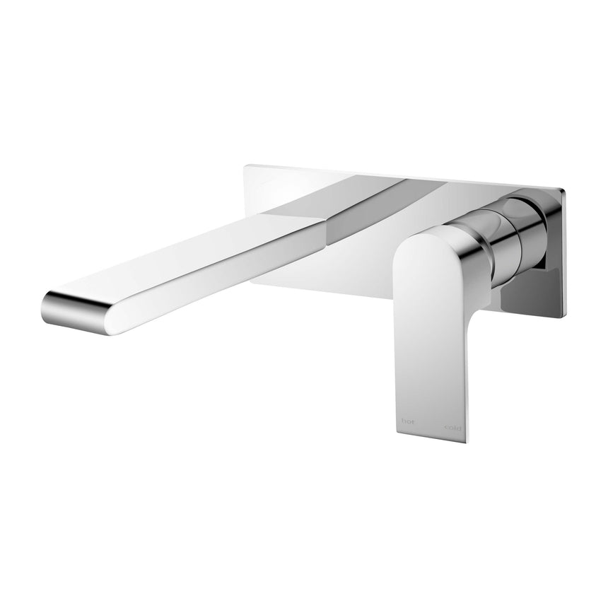 Nero Bianca Wall Basin/Bath Mixer 187mm Chrome Tapware Nero