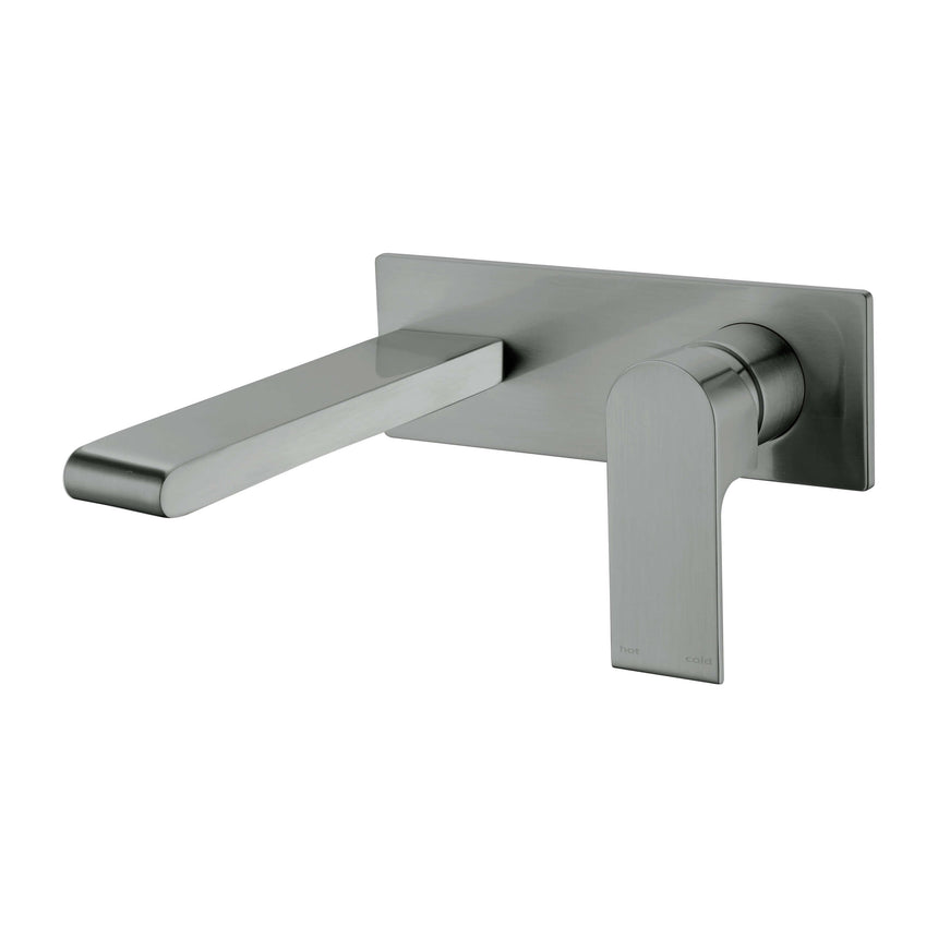 Nero Bianca Wall Basin/Bath Mixer 187mm Gun Metal Tapware Nero