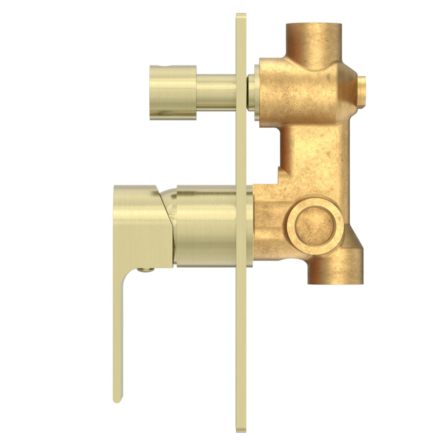 Nero Bianca Shower Mixer With Divertor Brushed Gold Shower Nero