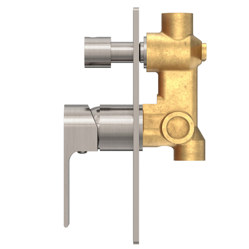 Nero Bianca Shower Mixer With Divertor Brushed Nickel Shower Nero