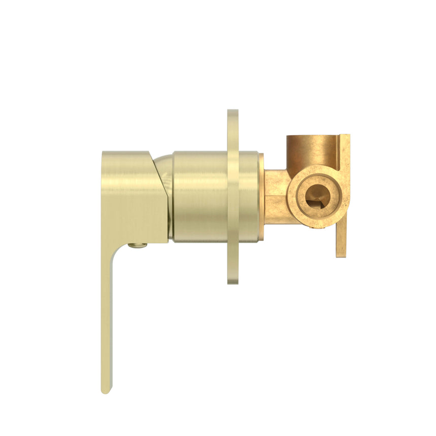 Nero Bianca Shower Mixer With Round Plate Brushed Gold Shower Nero