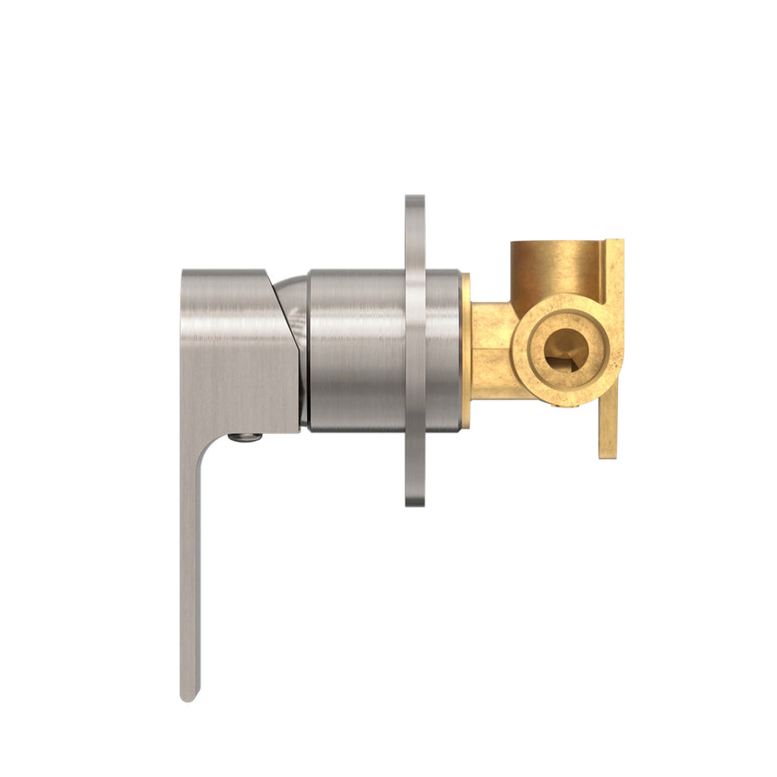 Nero Bianca Shower Mixer With Round Plate Brushed Nickel Shower Nero