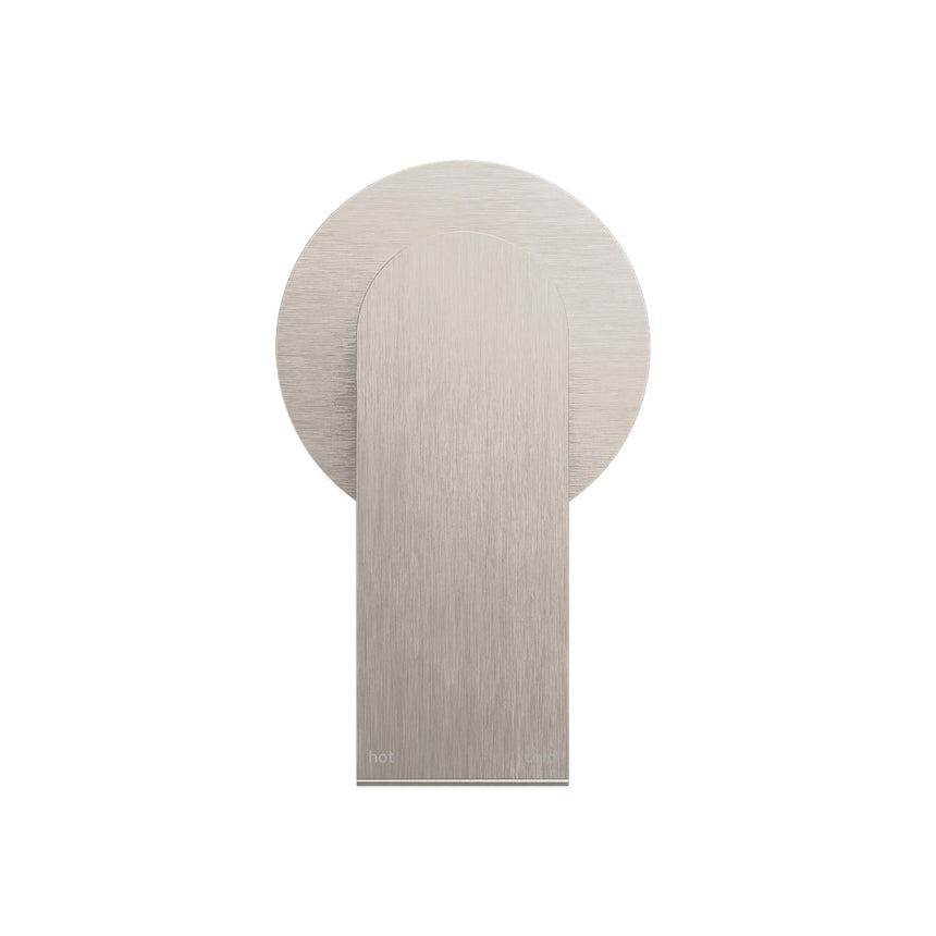Nero Bianca Shower Mixer With Round Plate Brushed Nickel Shower Nero