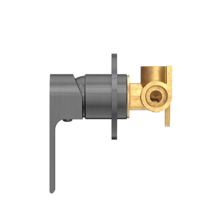 Nero Bianca Shower Mixer With Round Plate Gun Metal Shower Nero