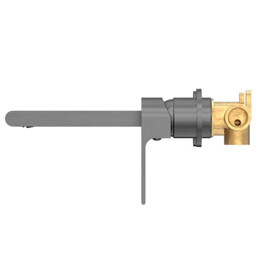 Nero Bianca Wall Basin/Bath Mixer 187mm Separate Back Plate Gun Metal Tapware Nero