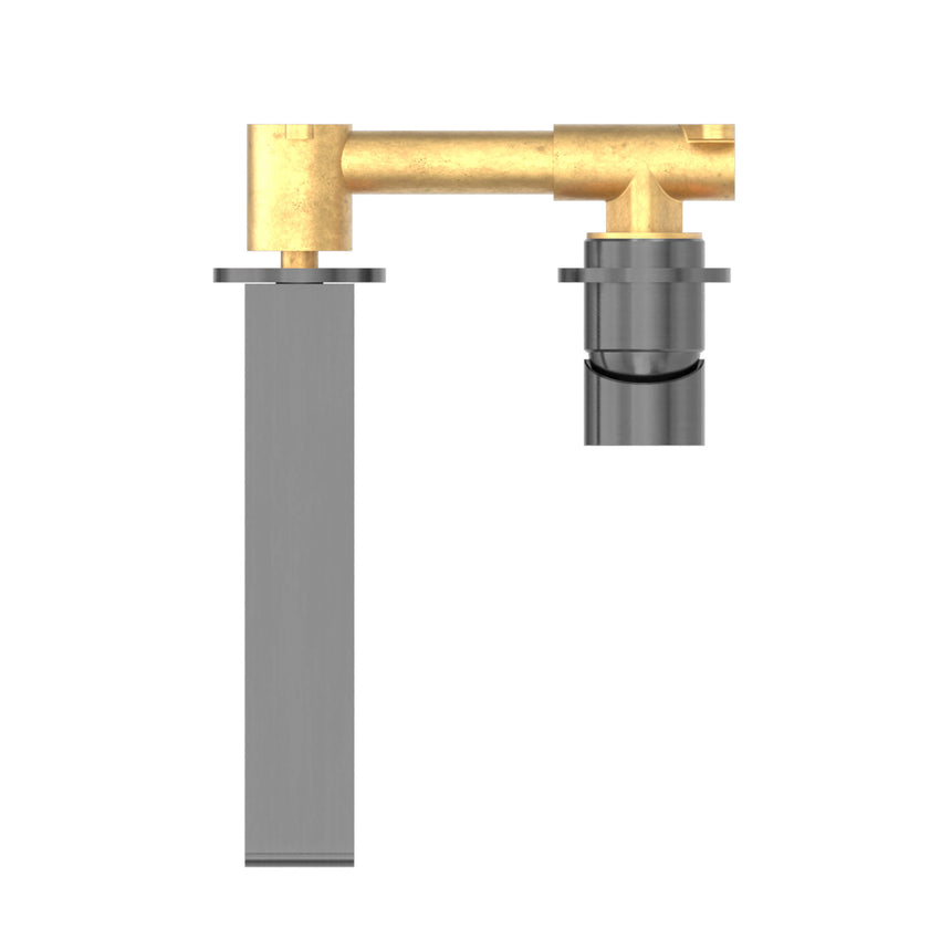 Nero Bianca Wall Basin/Bath Mixer 187mm Separate Back Plate Gun Metal Tapware Nero