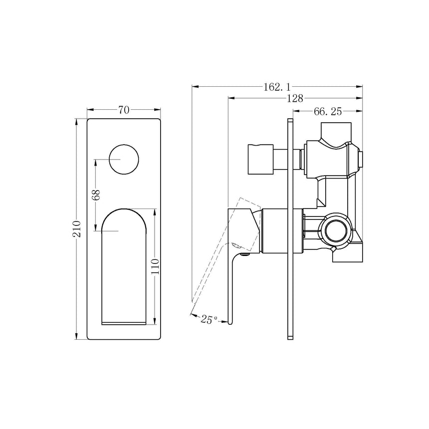 Nero Bianca Shower Mixer With Divertor Chrome Shower Nero