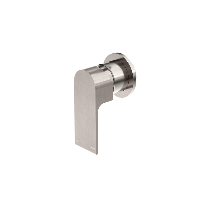 Nero Bianca Shower Mixer With Round Plate Brushed Nickel Shower Nero