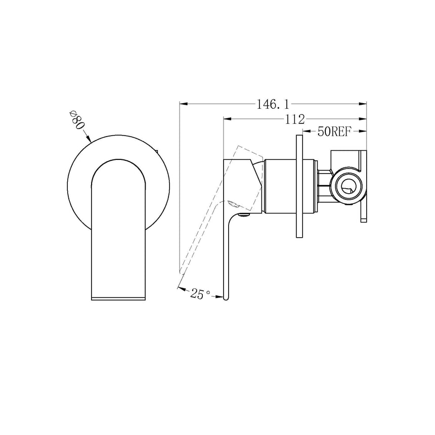 Nero Bianca Shower Mixer With Round Plate Brushed Gold Shower Nero
