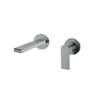 Nero Bianca Wall Basin/Bath Mixer 187mm Separate Back Plate Gun Metal