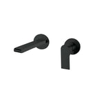 Nero Bianca Wall Basin/Bath Mixer 187mm Separate Back Plate Matte Black