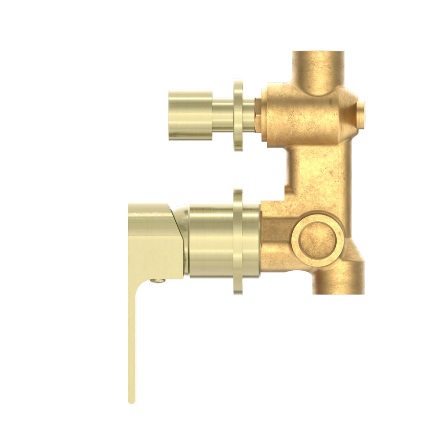 Nero Bianca Shower Mixer With Divertor Separate Back Plate Brushed Gold Shower Nero