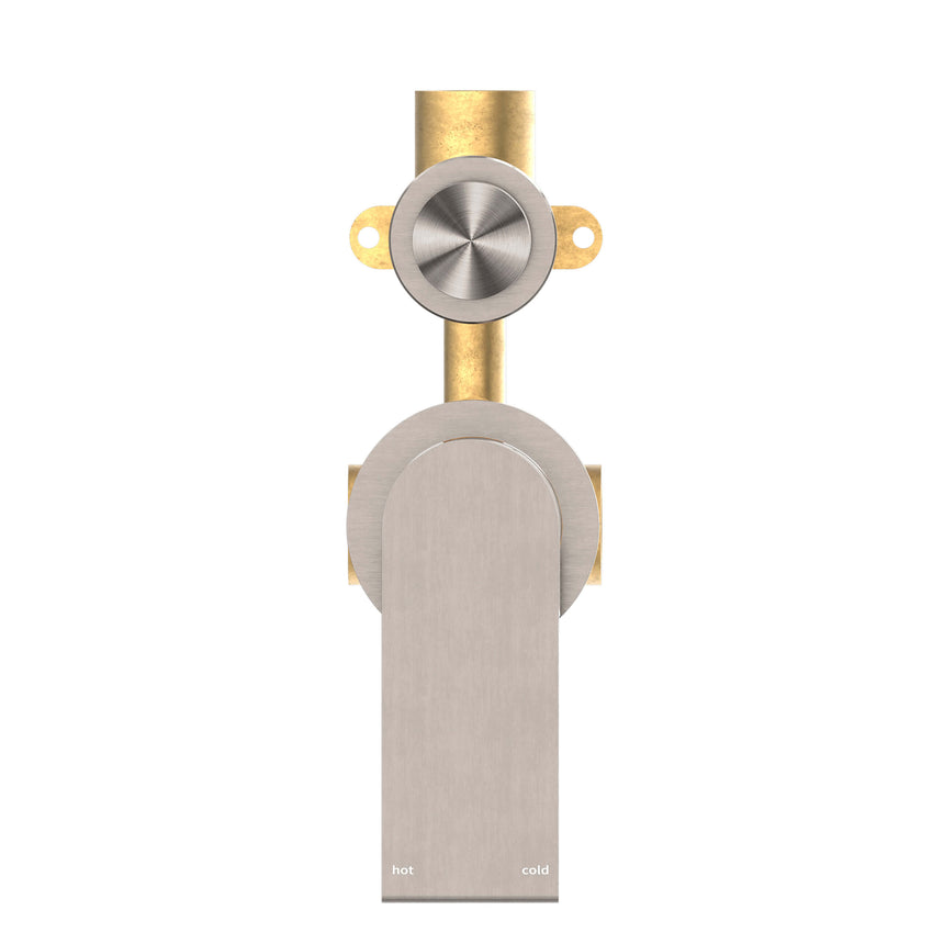 Nero Bianca Shower Mixer With Divertor Separate Back Plate Brushed Nickel Shower Nero
