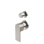 Nero Bianca Shower Mixer With Divertor Separate Back Plate Brushed Nickel
