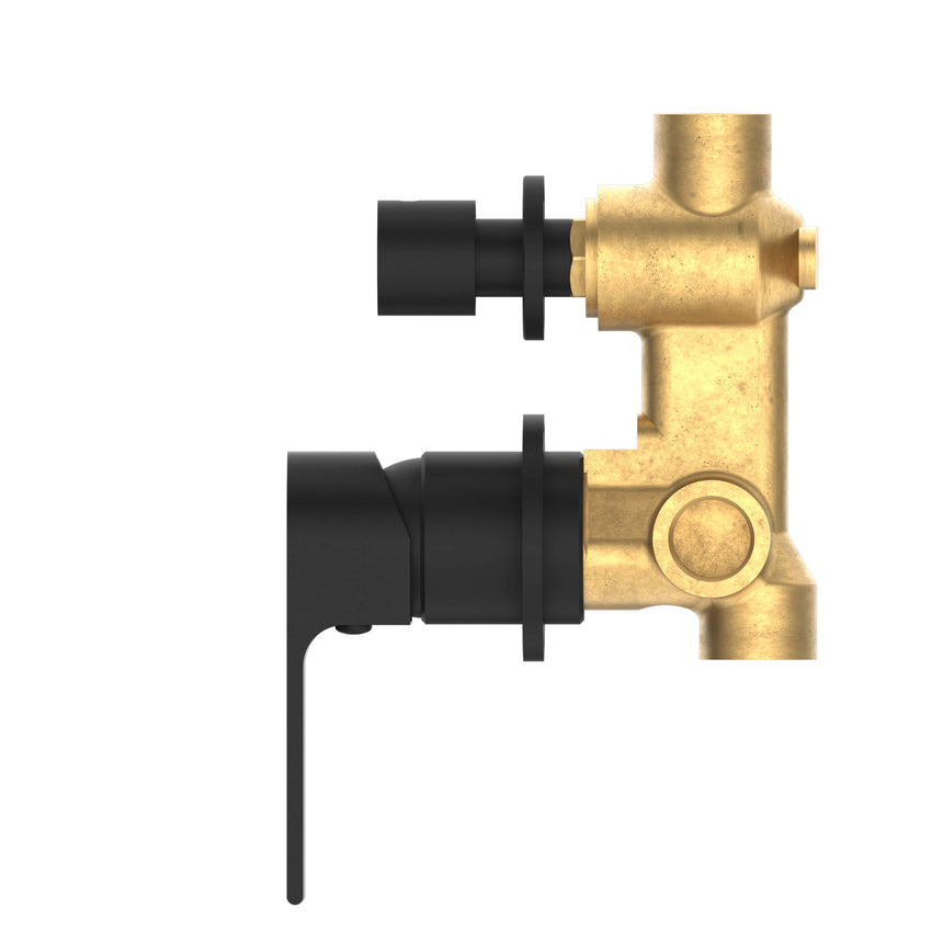 Nero Bianca Shower Mixer With Divertor Separate Back Plate Matte Black Shower Nero