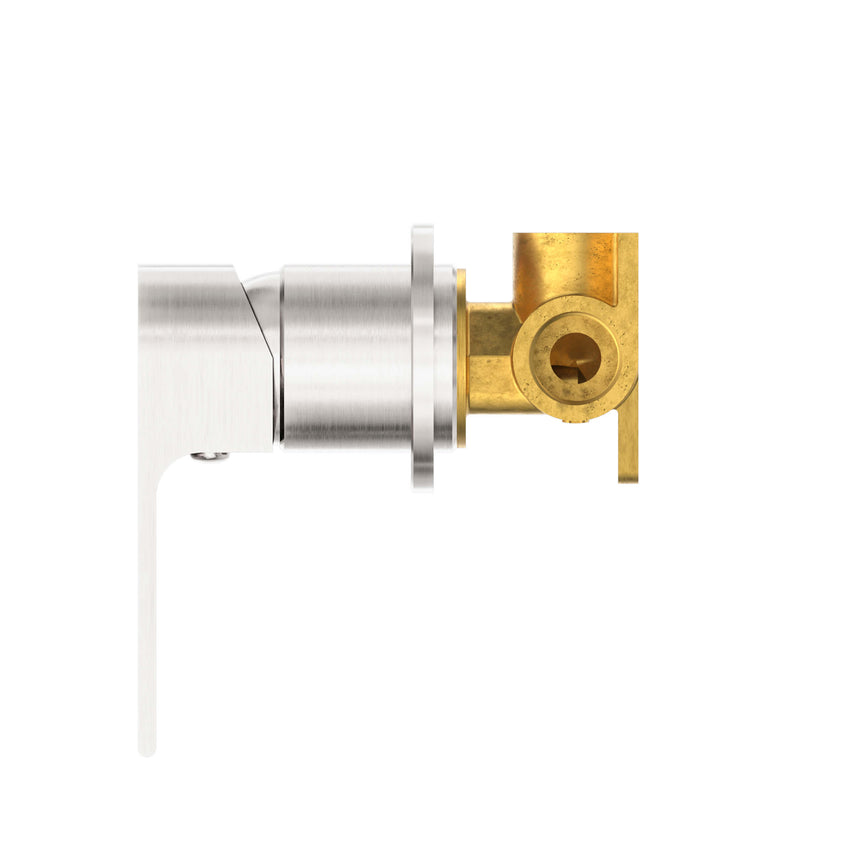 Nero Bianca Shower Mixer With 60mm Plate Brushed Nickel Shower Nero