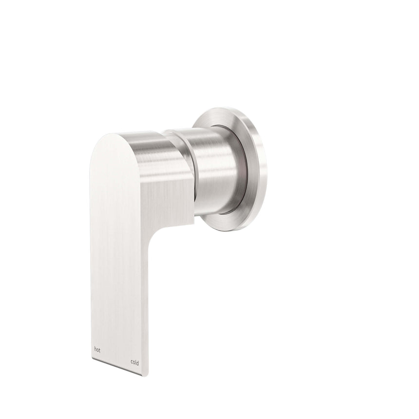 Nero Bianca Shower Mixer With 60mm Plate Brushed Nickel Shower Nero
