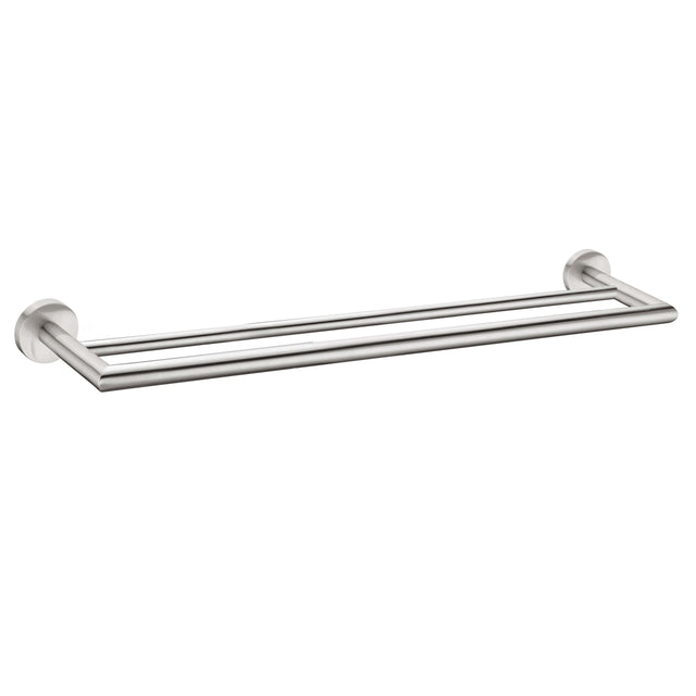 Nero Dolce Double Towel Rail 700mm Brushed Nickel Bathroom Accessories Nero