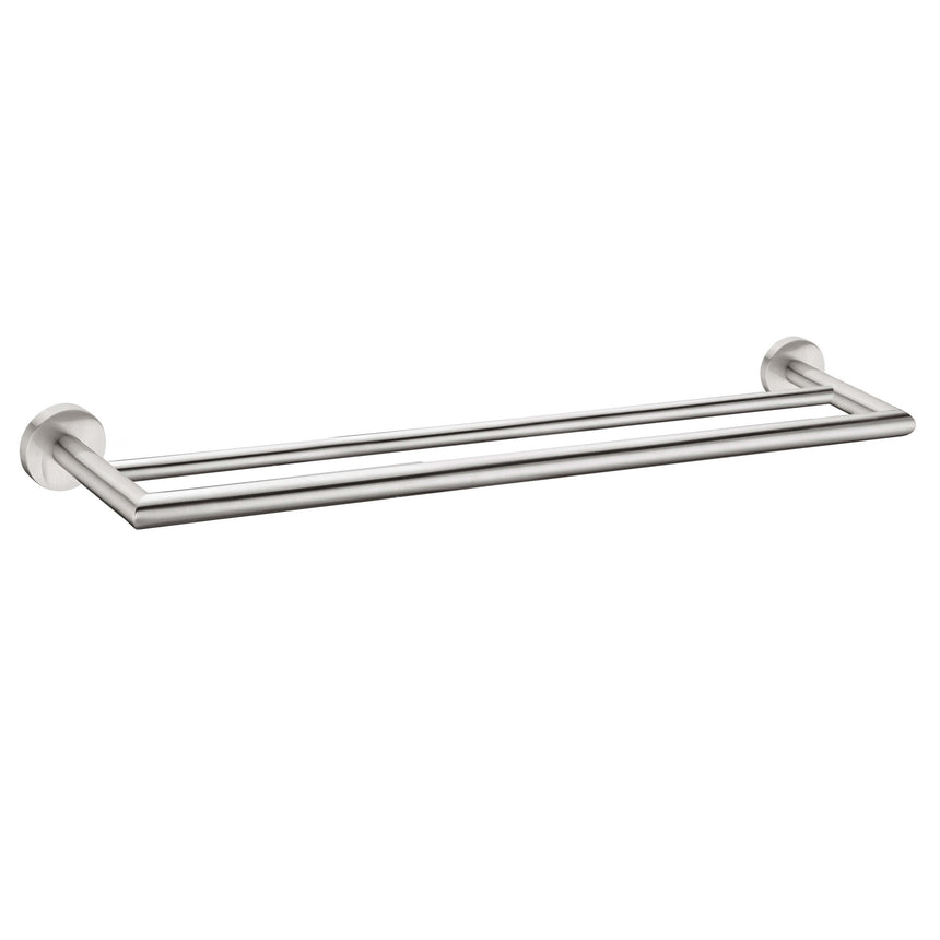 Nero Dolce Double Towel Rail 700mm Brushed Nickel Bathroom Accessories Nero