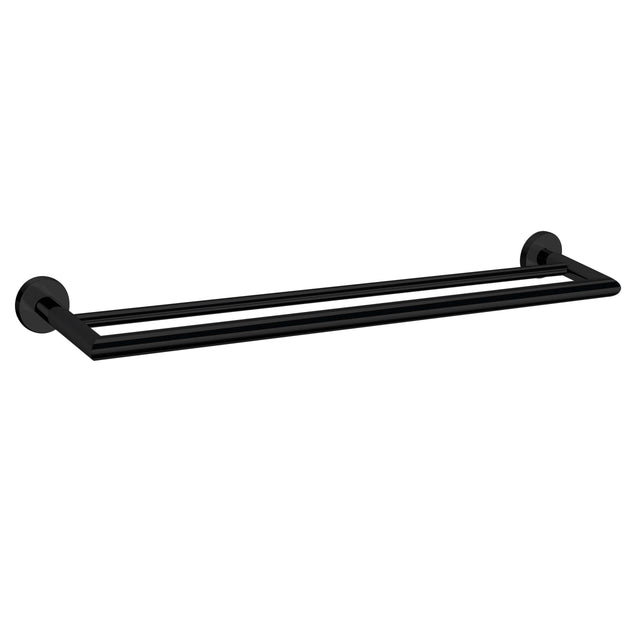 Nero Dolce Double Towel Rail 700mm Matte Black Bathroom Accessories Nero