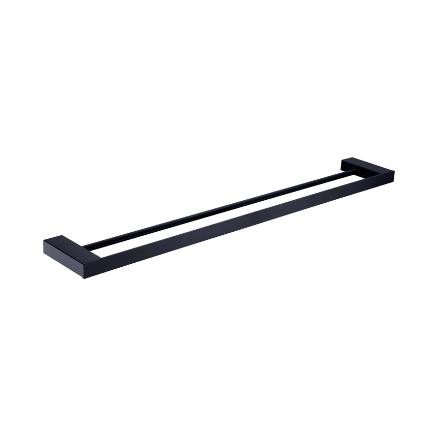 Nero Celia Double Towel Rail 600mm Matte Black Bathroom Accessories Nero