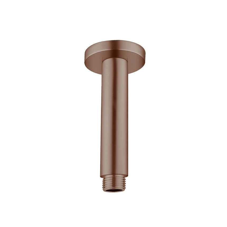 Nero Round Ceiling Arm 150mm Brushed Bronze Shower Nero