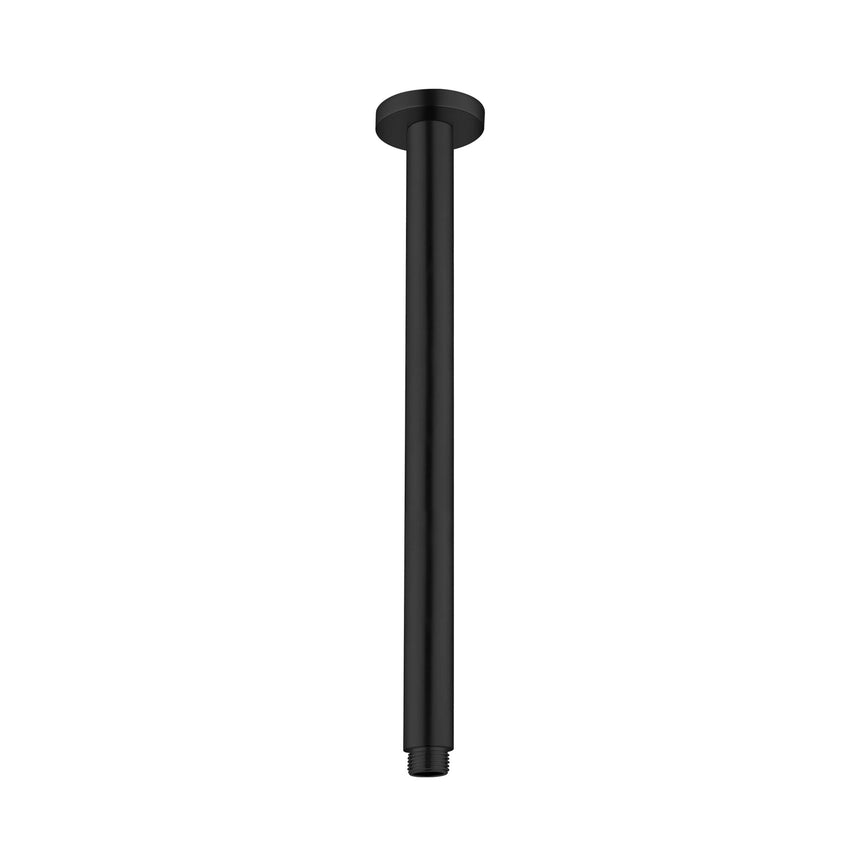 Nero Round Ceiling Arm 450mm Matte Black Shower Nero