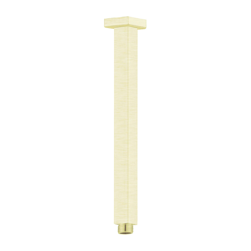 Nero Square Ceiling Arm 300mm Brushed Yellow Gold Shower Nero