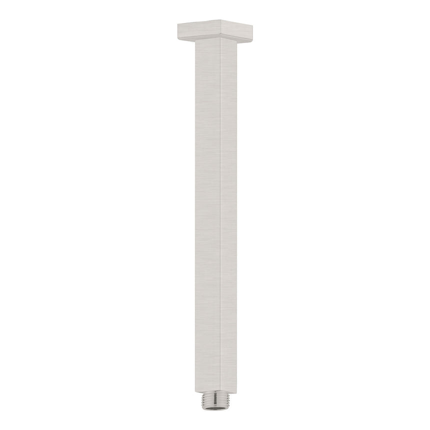 Nero Square Ceiling Arm 300mm Brushed Nickel Shower Nero